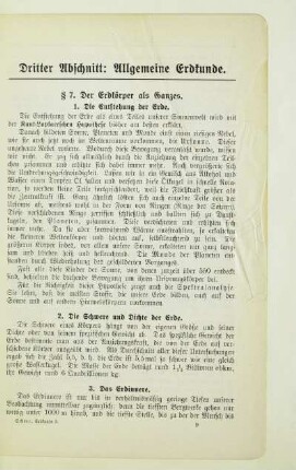 Dritter Abschnitt: Allgemeine Erdkunde