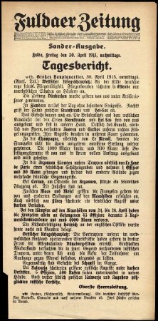 Ausgabe vom Freitag, den 30. April 1915.