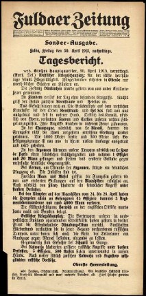 Ausgabe vom Freitag, den 30. April 1915.
