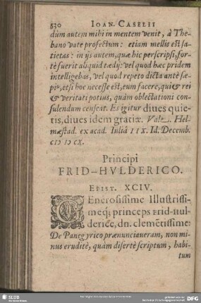 Principi Frid. Hulderico. Epist. XCIV.