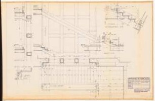 Reichsluftfahrtministerium, Berlin: Treppe V2/V4: Ansicht, Grundriss 1:20, Details 1:10