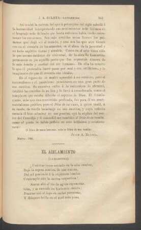 El aislamiento : (Lamartine)