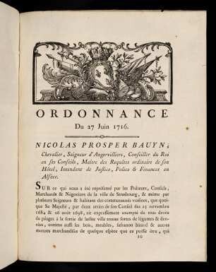59-62, Ordonnance Du 27 Juin 1716