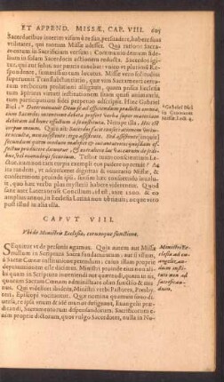 Cap. VIII. Ubi Ministris Ecclesia, eorumque functione.