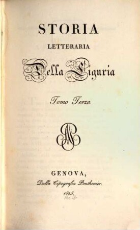 Storia letteraria della Liguria, 3