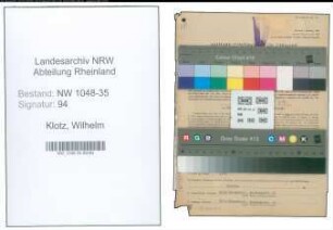 Entnazifizierung Wilhelm Klotz , geb. 02.05.1901 (Redakteur)