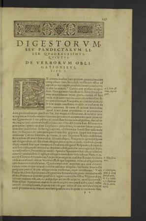 Digestorum, seu pandectarum liber quadragesimusquintus.