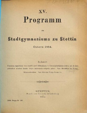 Programm : Ostern .... 1883/84