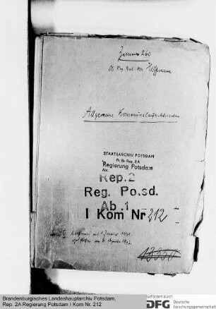 Handakten des Oberregierungsrats von Hoffmann über die allgemeine Kommunalaufsicht