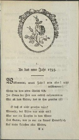 I. An das neue Jahr 1793
