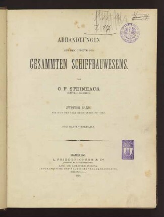 2: Abhandlungen aus dem Gebiete des gesammten Schiffbauwesens