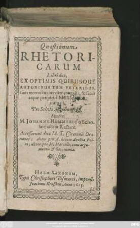Quaestionum Rhetoricarum Libri duo