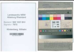 Entnazifizierung Wilhelm Klinkenberg , geb. 24.10.1901 ()