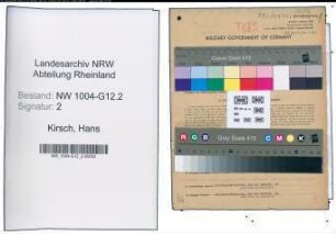 Entnazifizierung Hans Kirsch , geb. 21.08.1902 (Elektroingenieur)