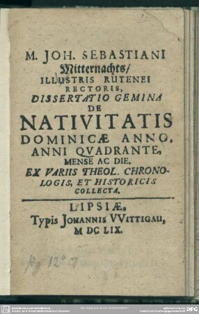 De navitatis dominicae anno, anni quadrante, mense ac die