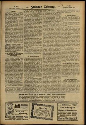 Sechste Ausgabe vom Dienstag, den 19. November 1912.