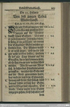Die 51. Historie. Von des jungen Tobiae Wiederkunfft