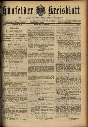 Ausgabe vom Dienstag, den 12. September 1916.