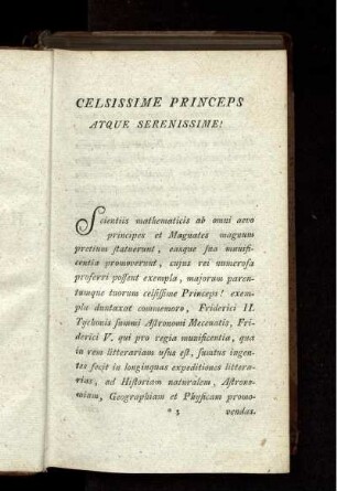 Celissime Princeps Atque serenissime! Praefatio.