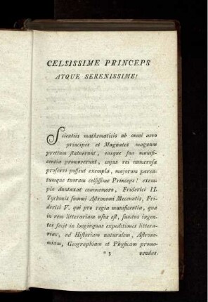 Celissime Princeps Atque serenissime! Praefatio.