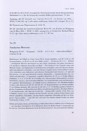 Aa 22. Amalarius Metensis