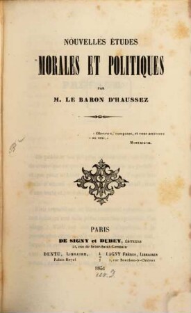 Nouvelles études morales et politiques
