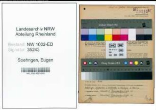 Entnazifizierung Eugen Soehngen, geb. 23.07.1906 (Studienrat)