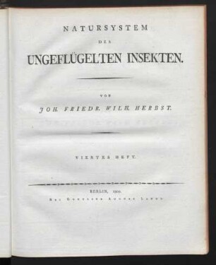 4: Natursystem der ungeflügelten Insekten, Viertes Heft, Naturgeschichte der Skorpionen