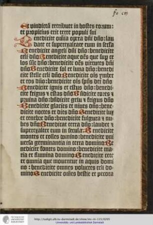 Benedicite omnia opera domini domino...