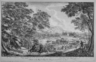 Prospect von dem Königlichen Lust Schloss Pillnitz an der Elbe und umliegenten Gegend wie sich solches gegen Mittag Presentiret