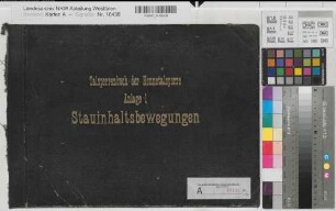 Hennetalsperre bei Meschede Talsperrenbuch Anlage 1 Stauinhaltsbewegungen 1906-1938, 34 Blätter nach 1938 Regierung Arnsberg