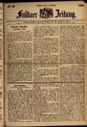 Ausgabe vom Montag, den 19. Februar 1883.