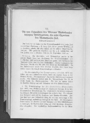 VII. Die von Schwestern des Altonaer Mutterhauses besetzten Arbeitsgebiete, die nicht Eigentum des Mutterhauses sind. (Stationen.)