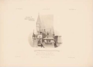 Burg Cochem: Ansicht, Schnitte (aus: Architektonisches Skizzenbuch, H. 133/4, 1875)