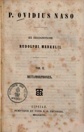 P. Ovidius Naso, 2.. Metamorphoses