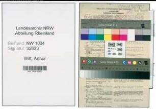 Entnazifizierung Arthur Witt , geb. 27.04.1900 (Beamter)