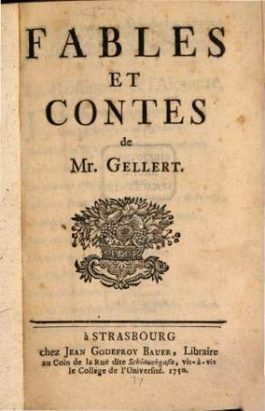 Fables Et Contes de Mr. Gellert