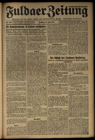 Erste Ausgabe vom Freitag, den 24. Juli 1931.