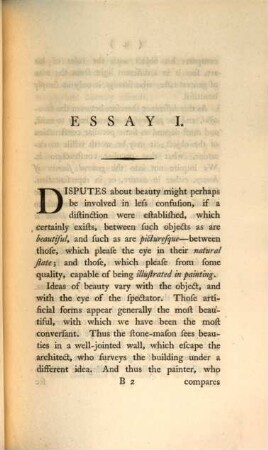 Three essays: on picturesque beauty; ...