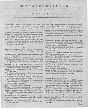 Monatsregister Mai