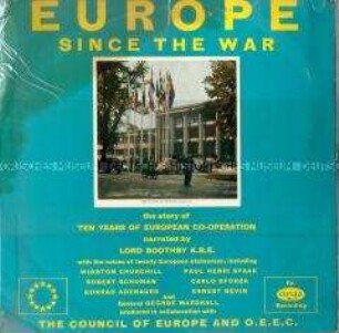 Schallplatte zum 10. Jahrestag der Europäischen Zusammenarbeit, mit Informationsfaltblatt