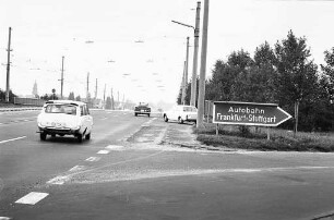 Unübersichtlicher und gefährlicher Autobahnanschluss Karlsruhe-Rüppurr.