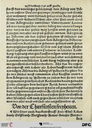 Von der Churfürsten freyheiten
