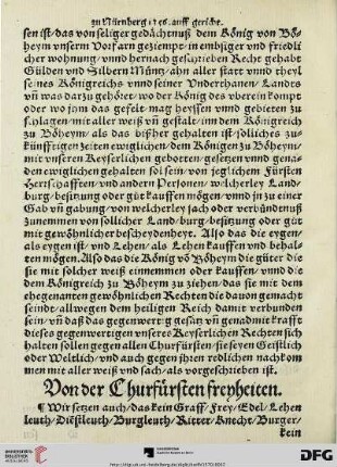 Von der Churfürsten freyheiten