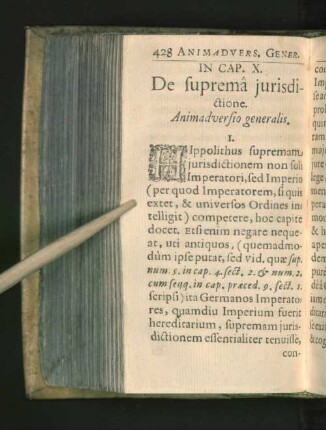 In Cap. X. De suprema jurisdictione. Animadversio generalis.
