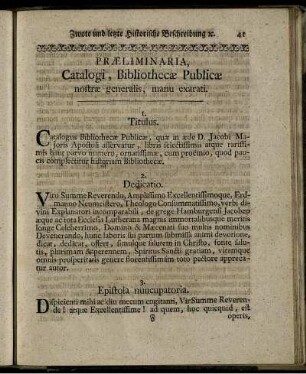 Præliminaria, Catalogi, Bibliothecæ ...