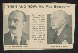 Then and now: Mr. Max Beerbohm