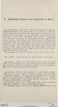 D. Nederlandsch Museum voor Geschiedenis en Kunst