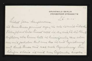 Brief von Edith Andreae an Margarete Hauptmann
