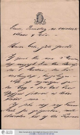 Brief vom 20.10.1885